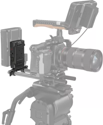 SmallRig 3498 Battery Adapter Plate V-Mount (Basic Version) with Dual Rod Clamp