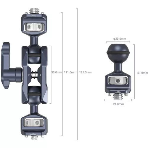 SmallRig 3874 Magic Arm with Dual Ball heads (1/4"-20 Screw and ARRI Locating Screw)