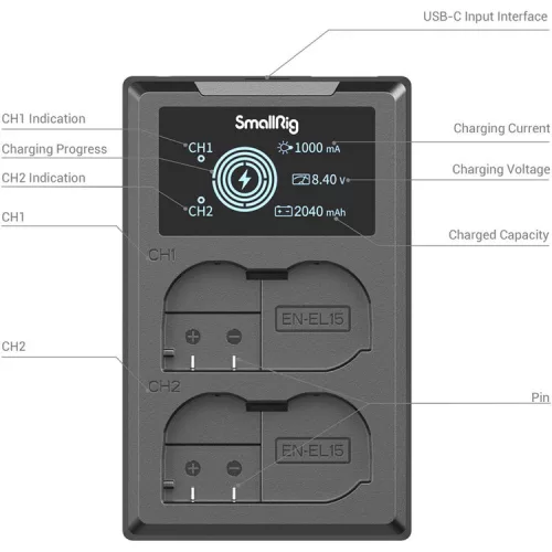 SmallRig 3820 EN-EL15 Battery & Charger Kit