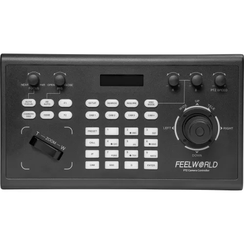 FEELWORLD KBC10 PTZ Camera Controller with Joystick and Keyboard Control LCD Display PoE Supported 