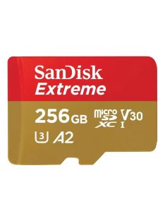   SanDisk Extreme® microSDXC™ 256GB memóriakártya + adapter (UHS-I) (V30) (U3) (A2) (C10) (190MB/s) (121587)