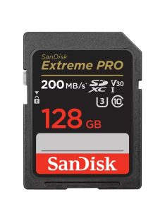   SanDisk Extreme® PRO SDXC™ 128GB memóriakártya (UHS-I) (V30) (U3) (C10) (200MB/s) (121596)