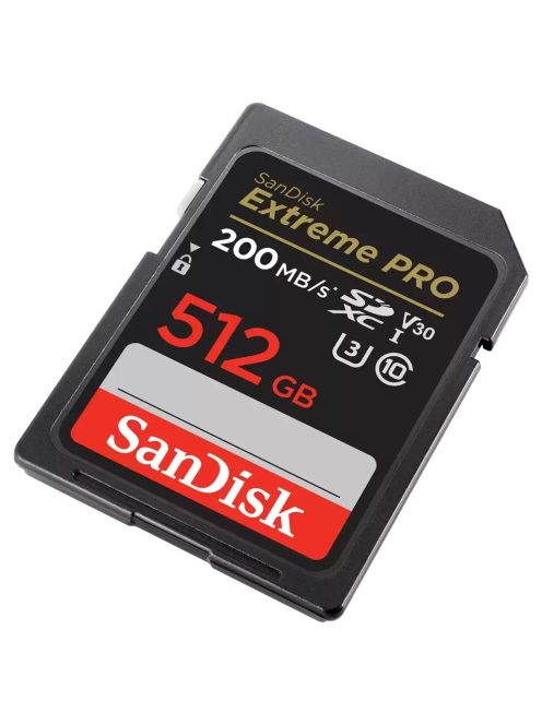 SanDisk Extreme® PRO SDXC™ 512GB memóriakártya (UHS-I) (V30) (U3) (C10) (200MB/s) (121598)