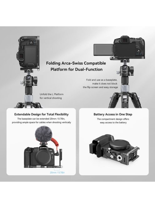 SmallRig Foldable L-Shape Mount Plate (for Canon EOS R8) (4211)