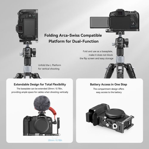 SmallRig Foldable L-Shape Mount Plate (for Canon EOS R8) (4211)