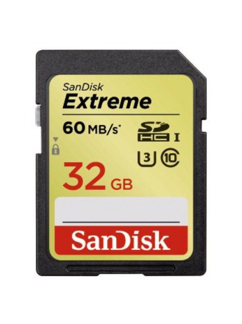 SanDisk SDHC Extreme kártya 32 GB (Cl10) (UHS-I) (60MB/s)