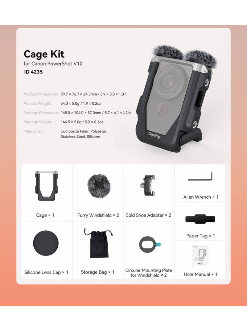 SmallRig 4235 Cage Kit (for Canon PowerShot V10)