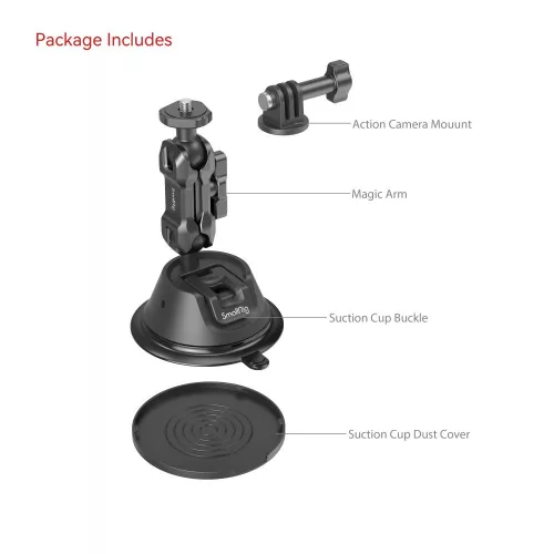 SmallRig 4193 Portable Suction Cup Mount Support for Action Cameras SC-1K