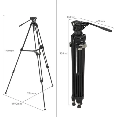 SmallRig 4163 Heavy-Duty Aluminium Video Tripod Kit FreeBlazer AD-80