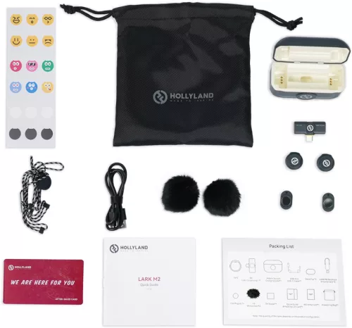 HOLLYLAND LARK M2 "USB-C" Wireless Lavalier Microphone (Duo, Shine Charcoal) 