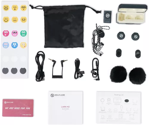 HOLLYLAND LARK M2 "CAMERA" Wireless Lavalier Microphone (Duo, Shine Charcoal) 