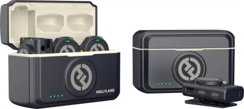 HOLLYLAND LARK M2 "CAMERA" Wireless Lavalier Microphone (Duo, Shine Charcoal) 