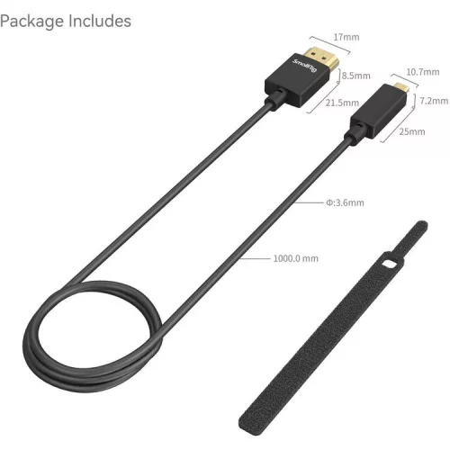 SmallRig 4795 Ultra-Slim 4K HDMI Data Cable D to A 100cm