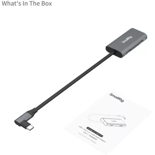 SmallRig 4598 USB-C Hub 4-in-1 PD/USB-C 3.1/USB-C 2.0 with Audio Adapter