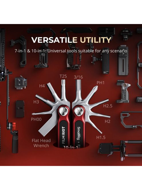 SmallRig 4811 x FILM RIOT 7-in-1 Folding Wrench Set (red)