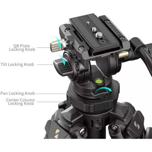 SmallRig 4420 Lightweight Video Carbon Fiber Tripod Kit AD-50 Pro