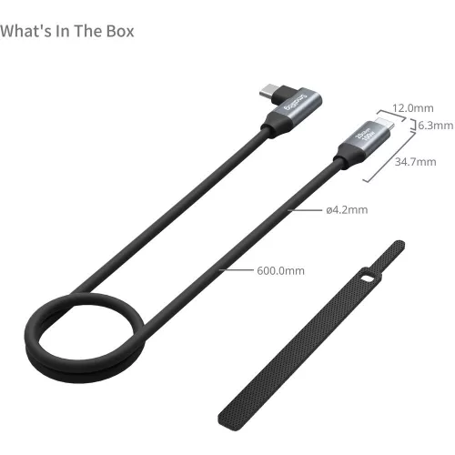 SmallRig 4791 USB-C /// USB-C kábel (60cm/23,6in) (egyenes/sarok)