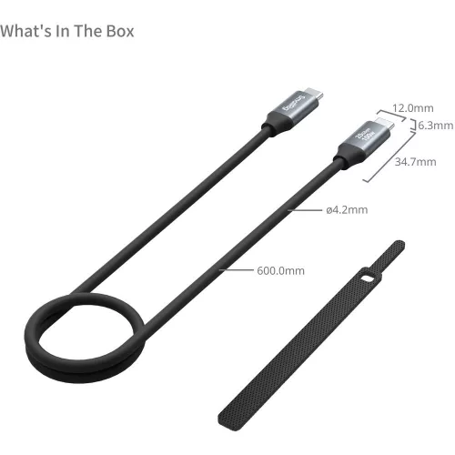 SmallRig 4789 USB-C /// USB-C kábel (60cm/23,6in) (egyenes/egyenes)