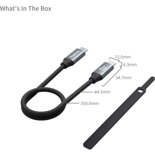 SmallRig 4788 USB-C /// USB-C kábel (35cm/13,8in) (egyenes/egyenes)