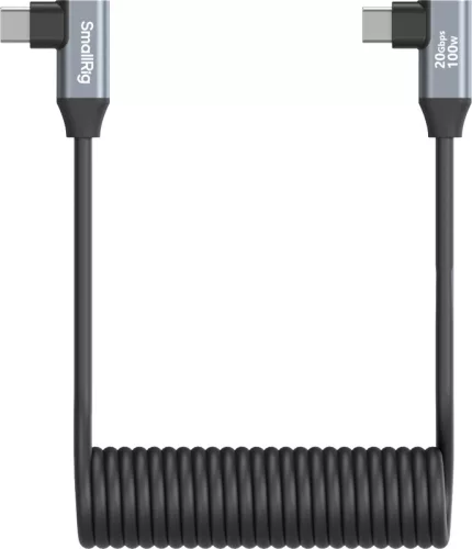 SmallRig 4793 USB-C Angled to USB-C Angled Coiled Data Cable