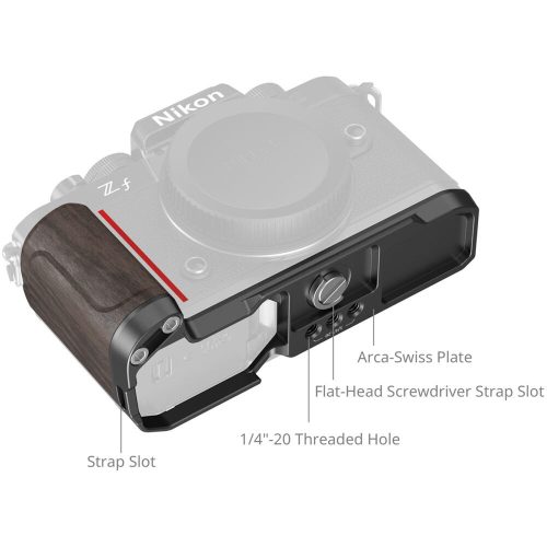 SmallRig 4801 L-Shape Mount Plate with Wooden Handle (for Nikon Z f)