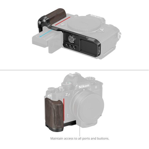 SmallRig 4801 L-Shape Mount Plate with Wooden Handle (for Nikon Z f)