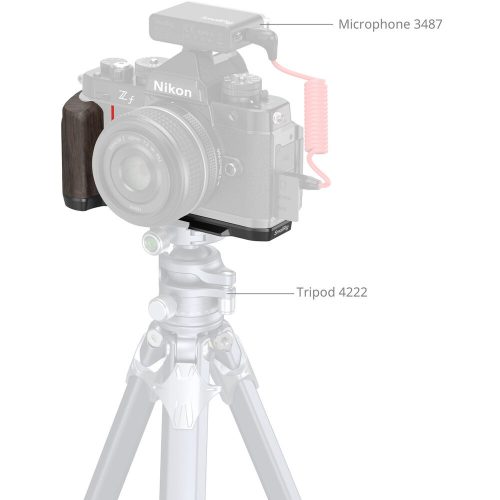 SmallRig 4801 L-Shape Mount Plate with Wooden Handle (for Nikon Z f)
