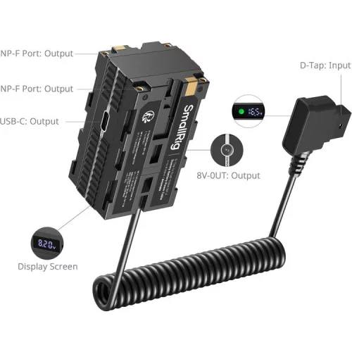 SmallRig 4884 D-Tap to Dual-Sided NP-F Dummy Battery Power Cable