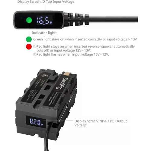 SmallRig 4884 D-Tap to Dual-Sided NP-F Dummy Battery Power Cable