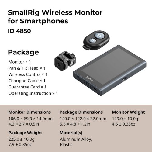 SmallRig 4850B Wireless Video Monitor for Phone