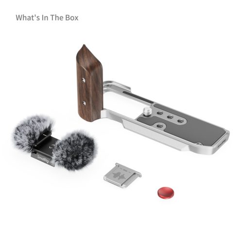 SmallRig 5261 L-Shape Mount Plate with Wooden Handle (for Fujifilm X-M5) (silver)