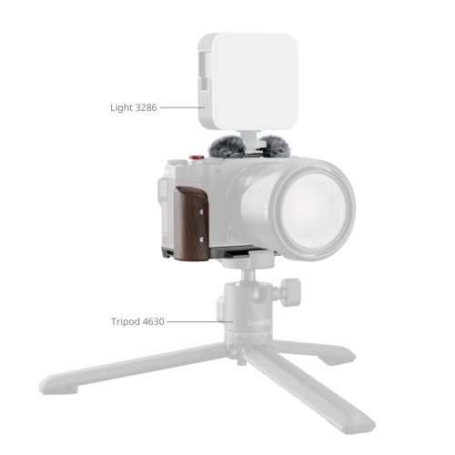 SmallRig 5260 L-Shape Mount Plate with Wooden Handle (for Fujifilm X-M5) (black)