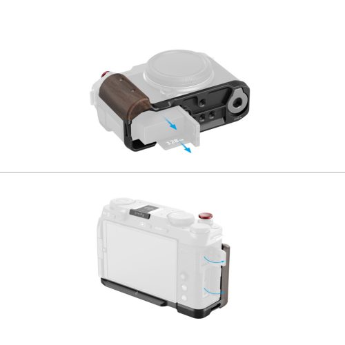 SmallRig 5260 L-Shape Mount Plate with Wooden Handle (for Fujifilm X-M5) (black)