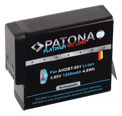 PATONA AHDBT-801 PLATINUM akkumulátor (for GoPro HERO5 + HERO6 + HERO7 + HERO8) (1332)