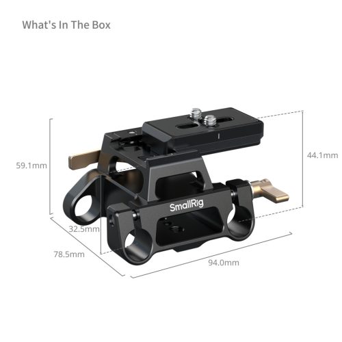 SmallRig 5365 Arca-Type Mount Plate Kit with 15mm Dual Rod Clamp