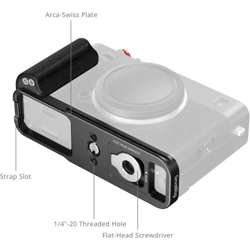SmallRig 5448 L-Shaped Mount Plate with Silicone Handle (for FUJIFILM X-E5) (black)