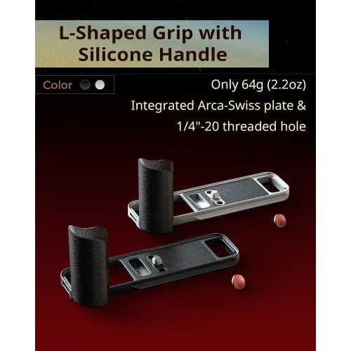 SmallRig 5447 L-Shaped Mount Plate with Silicone Handle (for FUJIFILM X-E5) (silver)