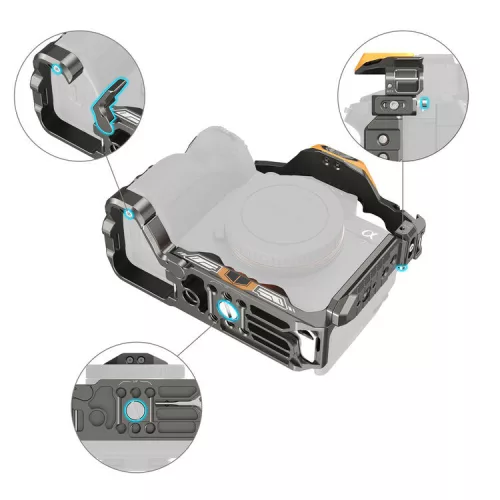 SmallRig 5518 HawkLock Quick Release Cage Kit for Sony A7R V/ A7 IV/ A7S III (Adv Ed) (Bumblebee)