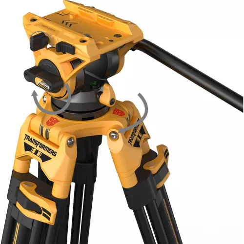 SmallRig 5523 Video Tripod with Heavy-Duty Fluid Head AD-01 (BumbleBee Edition）