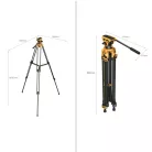 SmallRig 5523 Video Tripod with Heavy-Duty Fluid Head AD-01 (BumbleBee Edition）