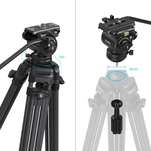 SmallRig 5441 AD14 Heavy-Duty Carbon Fiber Tripod