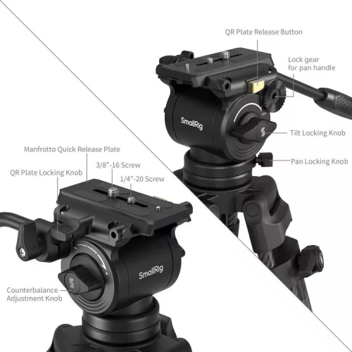 SmallRig 5441 AD14 Heavy-Duty Carbon Fiber Tripod
