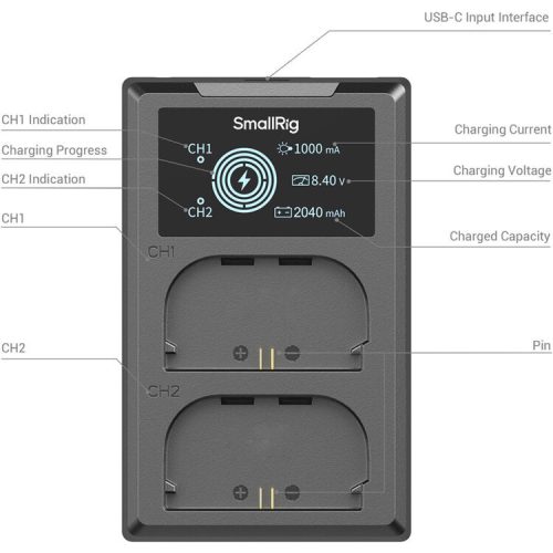 SmallRig 5409 DUAL KIT akkumulátor töltő // Battery Charger (+ 2x SmallRig LP-E6P)