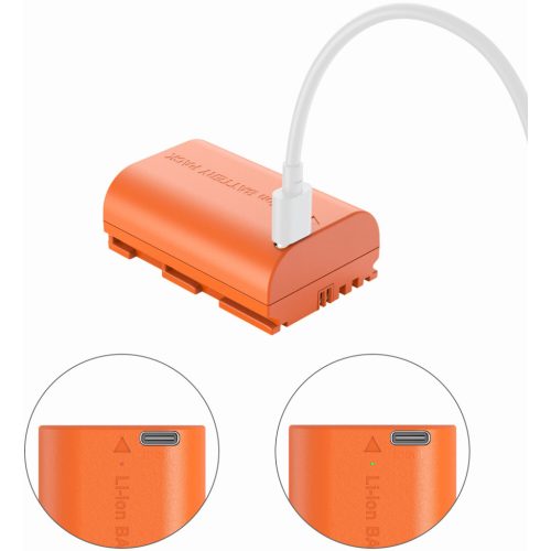 SmallRig 5407 - LP-E6P akkumulátor (2.520mAh) (USB-C) (orange) (for Canon)
