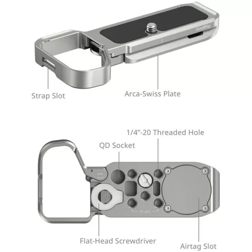 SmallRig 5482 Baseplate with Airtag Slot for Sony A7C II / A7CR Silver