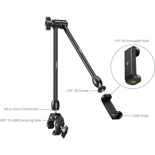 SmallRig 5624 Desktop Magic Arm with Crab-Shaped Clamp Kit