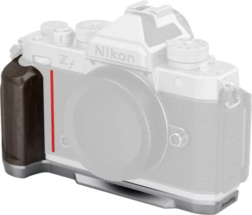 SmallRig 5707 L-Shaped Mount Plate with Wooden Handle for Nikon Z f Silver