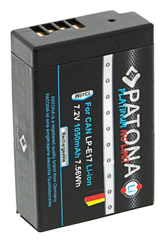 PATONA LP-E17 PLATINUM akkumulátor (1.050mAh) (teljesen dekódolt) (1348)