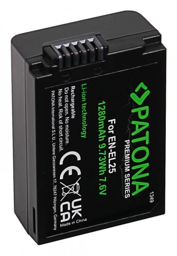 PATONA EN-EL25 PREMIUM akkumulátor (1.280mAh) (for Nikon Z50, Z fc) (1349)