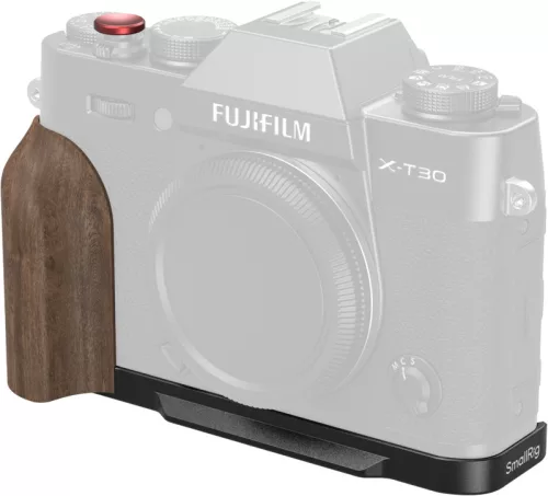 SmallRig 5666 L-Shaped Mount Plate with Wooden Handle for FUJIFILM X-T30 / T30 II / T30 III Black